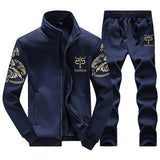Tracksuits Men 's Polyester Sweatshirt Sporting Fleece Gyms Spring Jacket Pants Casual Track Suit Sportswear Fitness
