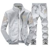 Tracksuits Men 's Polyester Sweatshirt Sporting Fleece Gyms Spring Jacket Pants Casual Track Suit Sportswear Fitness