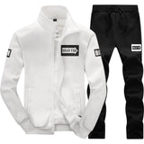 Tracksuits Men 's Polyester Sweatshirt Sporting Fleece Gyms Spring Jacket Pants Casual Track Suit Sportswear Fitness